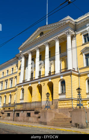 Palais du gouvernement (1822), le logement social sur le premier ministre et d'autres bureaux gouvernementaux, la place du Sénat, Helsinki, Finlande, Europ Banque D'Images