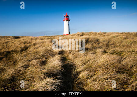 Phare Ouest Liste, Ellenbogen, Sylt, Frise du Nord, Schleswig-Holstein, Allemagne Banque D'Images