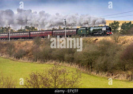 La princesse Elizabeth locomotive classe la duchesse de Sutherland le transport de la montagne de Cumbrie Express 7 février 2015. Banque D'Images