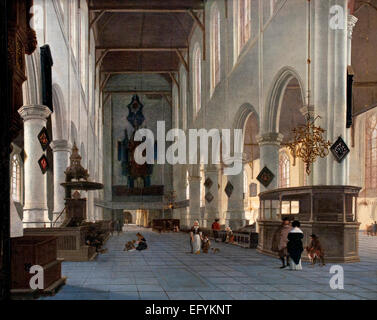 L'intérieur de la vieille église Oude Kerk ( ) à Delft 1660 Hendrick Cornelisz van Vliet Néerlandais Pays-Bas 1611-1675 Banque D'Images