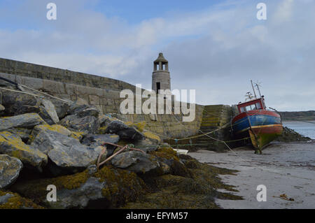 Logan dans le port. Lieu de tournage pour la série de la BBC 2 000 acres de ciel. Banque D'Images