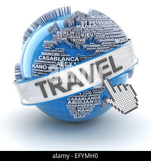 Global Travel, 3D render Banque D'Images