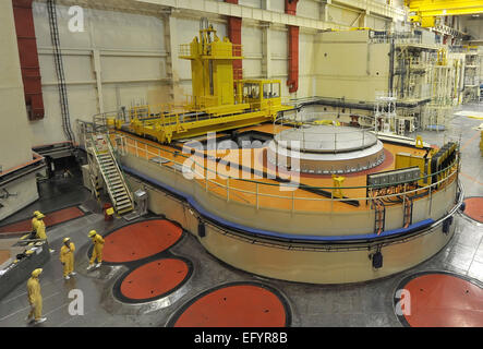 ***PHOTO*** piscines de refroidissement des combustibles usés dans la centrale nucléaire de Dukovany, le 23 janvier 2011. Une réaction de fission dans la première unité de la centrale nucléaire de Dukovany, qui couvre environ un cinquième de l'électricité consommée dans la République tchèque, a été lancé il y a 30 ans, le 12 février 1985. Au cours de l'année 1986, deux nouvelles unités ont été mis en service et en juillet 1987, la dernière quatrième unité a été mis en ligne. Le lancement de Dukovany était important pour le secteur de l'énergie tchécoslovaque. En 2035, peut-être un cinquième de Dukovany unité. (CTK Photo/Lubos Pavlicek) Banque D'Images