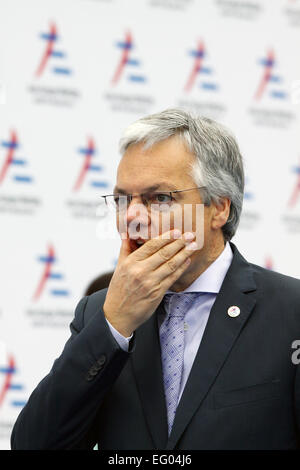 Italie, Milan:10/17/2014. Le Ministre belge des Affaires étrangères Didier Reynders avant le début d'une session à l'ASEM. Banque D'Images