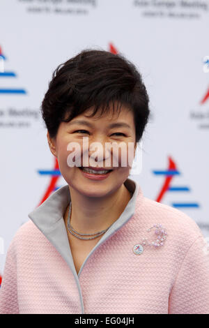 Italie, Milan:10/17/2014. Président de la Corée du Sud Park Geun-hye avant le début d'une session à l'ASEM. Banque D'Images