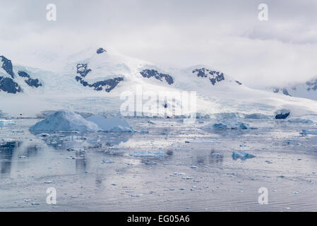 Glacier View à Neko Harbour, péninsule antarctique, Andvord Bay, sur la côte ouest de la Terre de Graham Banque D'Images