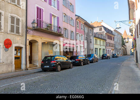 La vieille ville de Porrentruy, Canton du Jura, Suisse. Banque D'Images