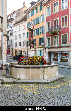 La vieille ville de Porrentruy, Canton du Jura, Suisse. Banque D'Images