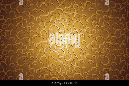 Vintage floral background dans l'or Banque D'Images