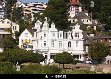 Vue de la met dans de Blankenese, à l'Elbe à Hambourg, Allemagne, Hambourg, Allemagne, Europe, Banque D'Images