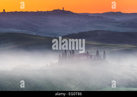 Lever du soleil Tuscany Banque D'Images