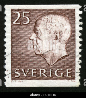 La Suède, Circa : 1967, roi Gustaf VI Adolf, timbre-poste imprimé en Suède Banque D'Images