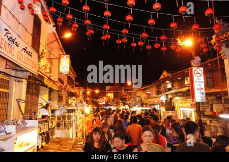 Marché nocturne de Malacca sur la rue Jonker, Malaisie Banque D'Images