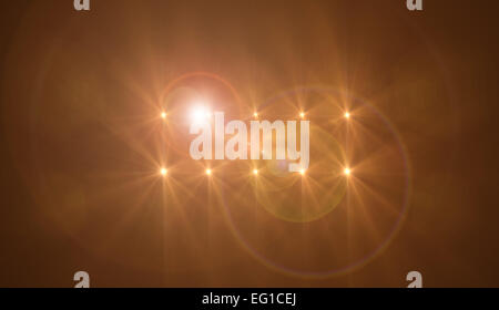 Star avec lens flare et effet bokeh fait en 3d software Banque D'Images