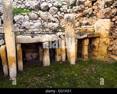 Ġgantija temple mégalithique complexe - l'île de Gozo, Malte Banque D'Images