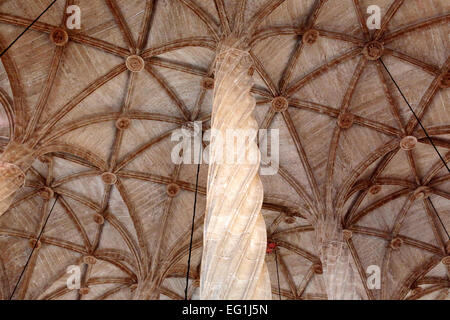 Salle des colonnes dans l'échange (de la soie Lonja de la Seda), Valence, Communauté Valencienne, Espagne Banque D'Images