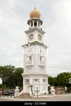 Le Queen Victoria Memorial Clock Tower à George Town, Penang, Malaisie. Banque D'Images