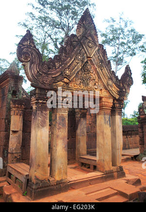 Temple de Banteay Srei (967), Angkor, Cambodge Banque D'Images