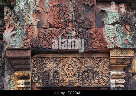 Temple de Banteay Srei (967), Angkor, Cambodge Banque D'Images