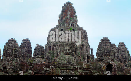 Temple Bayon (12ème siècle), Angkor Thom, au Cambodge Banque D'Images