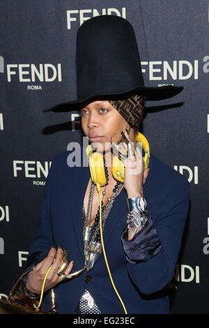 Erykah Badu aux arrivées pour Fendi Flagship Boutique Ouverture et Cocktail, 598 Madison Avenue, New York, NY, le 13 février 2015. Photo par : Andres Otero/Everett Collection Banque D'Images