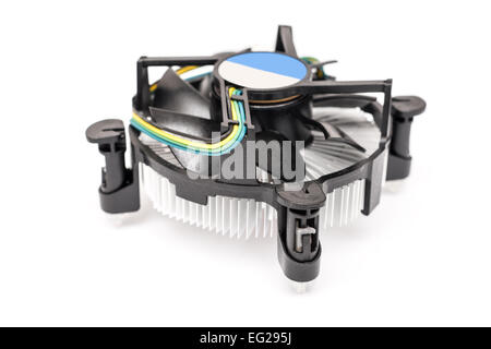 Ordinateur CPU (Central Processing Unit) le radiateur et refroidisseur isolé Banque D'Images