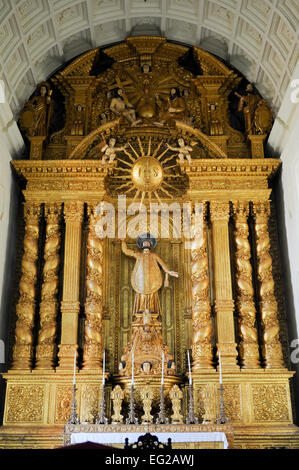 Intérieur de l'église de Saint François d'Assise, Old Goa, Inde Banque D'Images