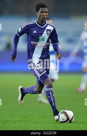 Anderlecht, Bruxelles, Belgique. 12 Février, 2015. Demi-finale de la Coupe de Belgique. Anderlecht et Gand. Ibrahima Conte de RSC Anderlecht © Plus Sport Action/Alamy Live News Banque D'Images