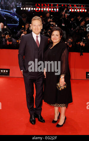 Kenneth Branagh et femme Lindsay Brunnock participant à la 'Cinderella' première mondiale au 65e Festival International du Film de Berlin / Berlinale 2015 le 13 février 2015. Banque D'Images