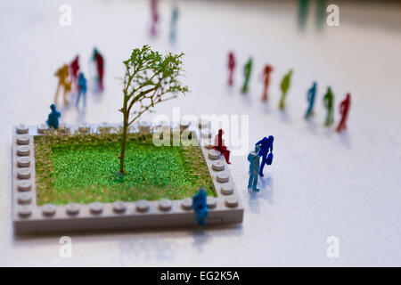 Dans les figures humaines miniature modèle architectural Banque D'Images