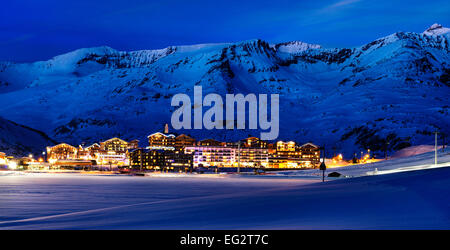 Paysage et de ski dans les Alpes, Tignes, Tignes, France Banque D'Images