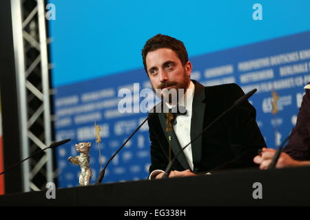 Berlin, Allemagne. Feb 14, 2015. Pablo Larraín lors de la conférence de presse au Hyatt Hotel Crédit : Simone Kuhlmey/Pacific Press/Alamy Live News Banque D'Images