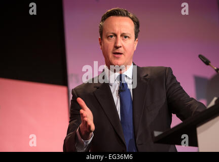 David Cameron répond aux Chambres de Commerce britannique à Londres Banque D'Images