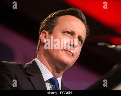 David Cameron répond aux Chambres de Commerce britannique à Londres Banque D'Images