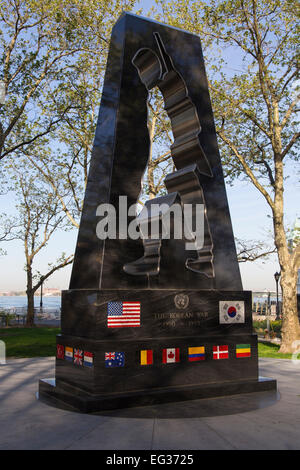 Le New York Korean War Veterans Memorial à Battery Park, Manhattan, New York. Banque D'Images