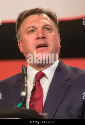 Ed Balls traite de la Chambre de Commerce britannique à Londres Banque D'Images