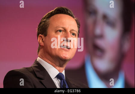 David Cameron répond aux Chambres de Commerce britannique à Londres Banque D'Images