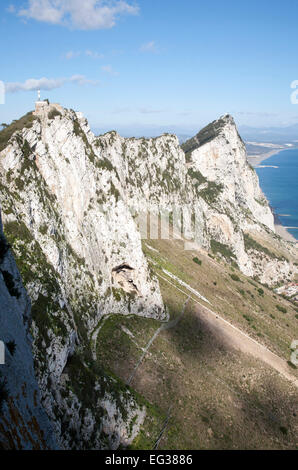 Pure white rock montagne le Rocher de Gibraltar, territoire britannique dans le sud de l'Europe Banque D'Images