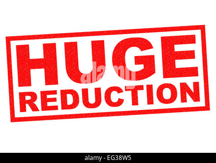 Réduction énorme de tampon en caoutchouc rouge sur un fond blanc. Banque D'Images