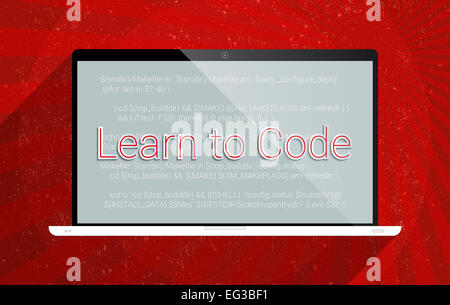 Concept pour apprendre à coder, e-learning et de la programmation informatique. Banque D'Images