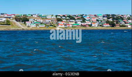 Avis de Stanley, Îles Falkland, capitale de l'eau, l'heure d'été Banque D'Images