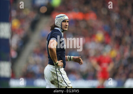 Edimbourg, Ecosse. Feb 15, 2015. 6 Nations. L'Ecosse contre le Pays de Galles. Scotland's Blair Cowan. Credit : Action Plus Sport/Alamy Live News Banque D'Images