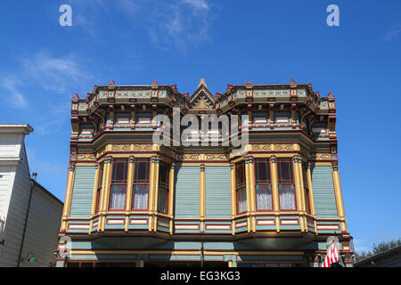 Détail de l'architecture victorienne à Ferndale, California, United States, Amérique du Nord Banque D'Images