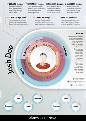 Curriculum vitae curriculum vitae moderne avec des éléments de conception graphique Banque D'Images