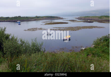 Une vue de l'Ulva Ferry dock sur l'île de Mull en regardant vers le Loch Tuath. Banque D'Images