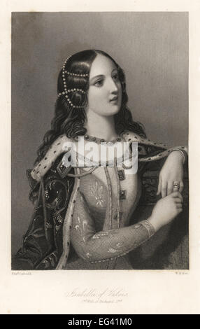 Isabelle de Valois, seconde épouse du roi Richard II d'Angleterre. Banque D'Images
