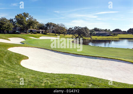 18ème green emblématique à Arnold Palmer's Bay Hill Golf Course, Orlando, Floride, l'Amérique Banque D'Images