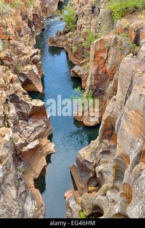 Bourke's Luck potholes, d'affouillement et de poule, dans la dolomie roche, Blyde River Canyon, réserve naturelle de la province de Mpumalanga Banque D'Images