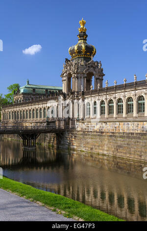 Extérieur, porte Kronentor, le Zwinger, Dresde, Saxe, Allemagne Banque D'Images