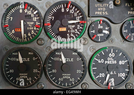 Dans les instruments de pilotage d'avion McDonnell Douglas DC-9 à l'ancien musée, Las Palmas de Gran Canaria Banque D'Images